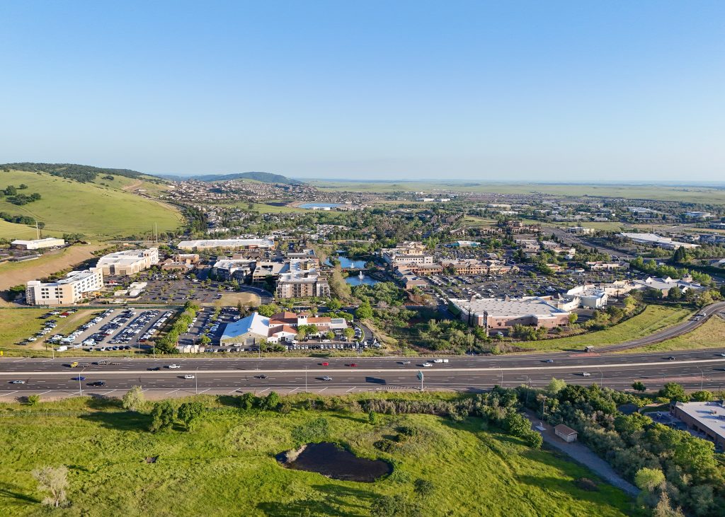 Aerial view of El Dorado Hills Town Center, California
