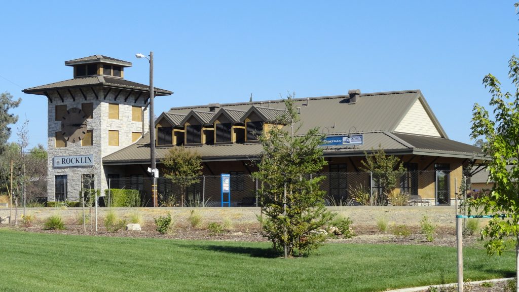 Rocklin train station and Chamber of Commerce building in Rocklin, California